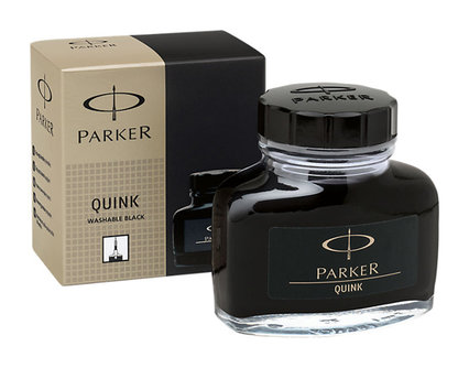 Флакон чернил для перьевой ручки. Для использования в перьевых ручках Паркер, чернила черного цвета.  12 штук в упаковке.