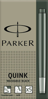 Чернильный картридж   для перьевой ручки. Для использования в перьевых ручках Паркер, чернила черного цвета, 20 шт. в упаковке.