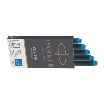 Чернильный картридж   для перьевой ручки. Для использования в перьевых ручках Паркер, смывающиеся чернила синего  цвета, 20 шт. в упаковке.
