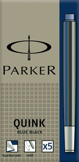 Чернильный картридж   для перьевой ручки. Для использования в перьевых ручках Паркер, чернила  темно синего цвета, 20 шт. в упаковке.