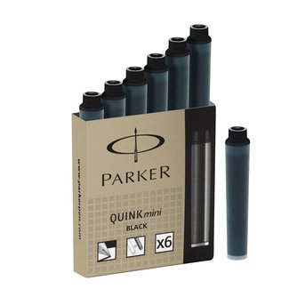 Чернильный картридж Квинк Шорт  для перьевой ручки. Для использования в перьевых ручках Паркер, чернила черного цвета, 30 шт. в упаковке.
